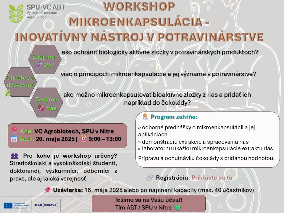 workshop mikroenkapsulacia