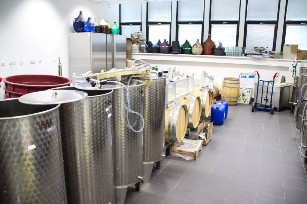 Raw material processing room.